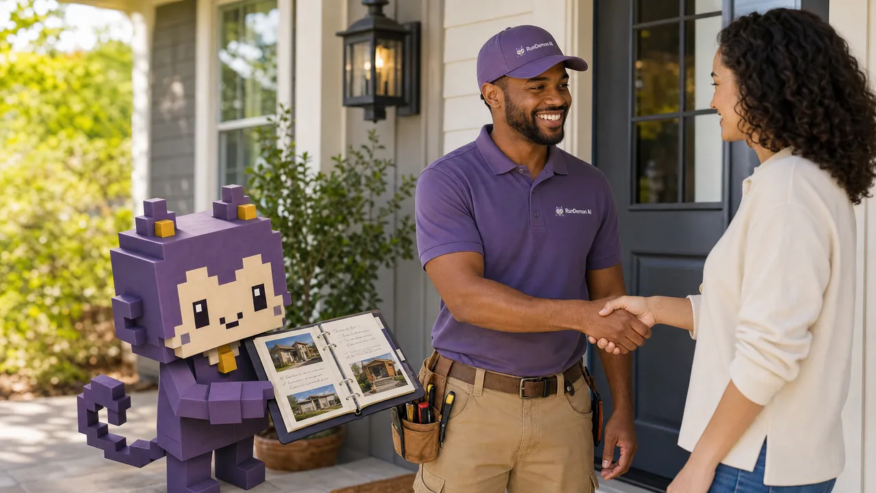 A RunDemon teammate greeting a happy customer